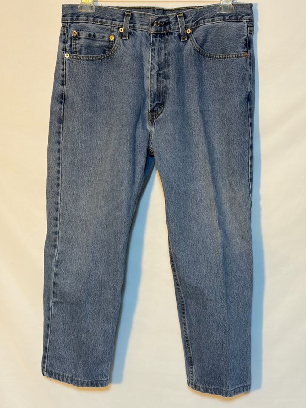 Levi’s 505 Men’s Jeans W36 L24 Short Inseam Hemmed Blue Denim Straight Fit